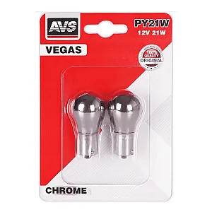 Лампа AVS Vegas Chrome A07112S 12V PY21W BAU15S orange 2 шт