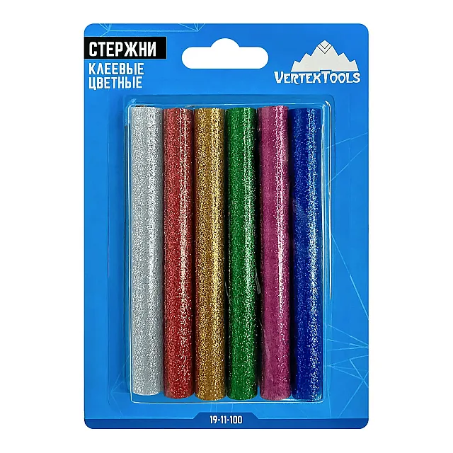 Стержни клеевые VertexTools 19-11-100 цветные 11*100 мм 6 шт