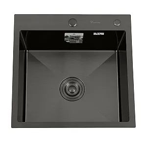 Мойка кухонная Diadonna DS5050B с сифоном черная 500*500*200 мм