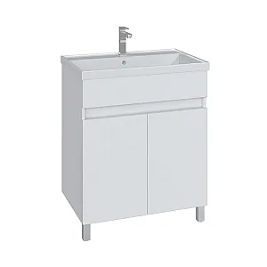 Тумба напольная SanStar Квадро 70 с умывальником Kirovit Фостер 70 фасад белый