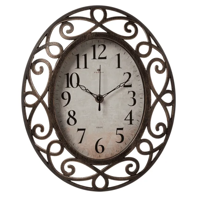 Часы настенные Рубин 3129-002 черный с бронзой 31*26*4.5 см