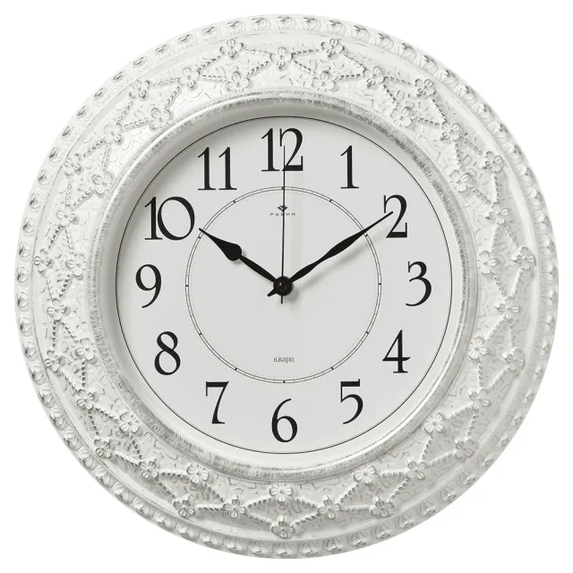 Часы настенные Рубин 3825-006 белые с серебром 37.5 см