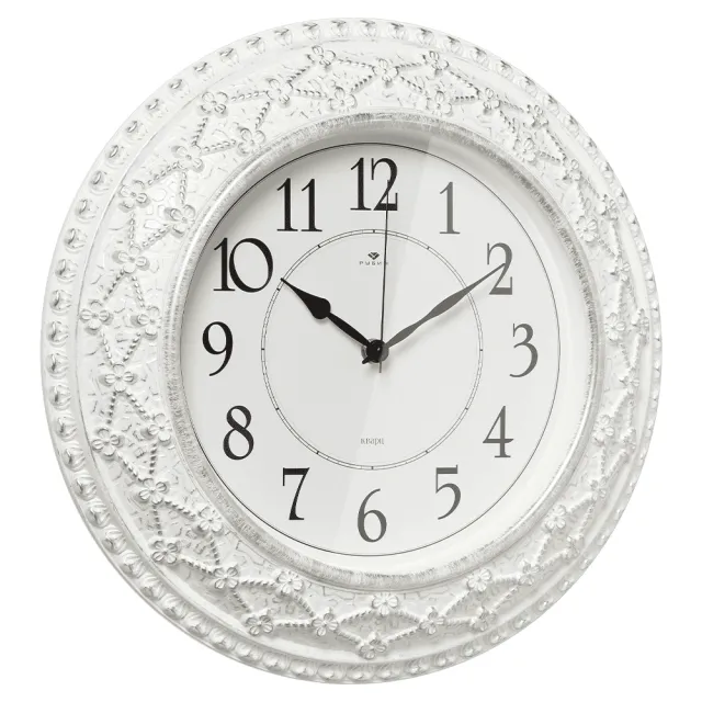 Часы настенные Рубин 3825-006 белые с серебром 37.5 см