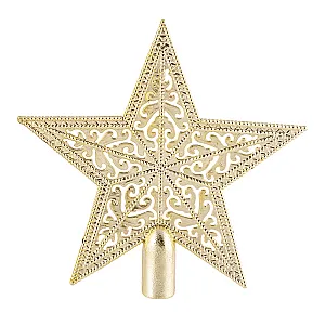 Верхушка на елку Волшебная страна Звезда ажурная золотая 15*15 см