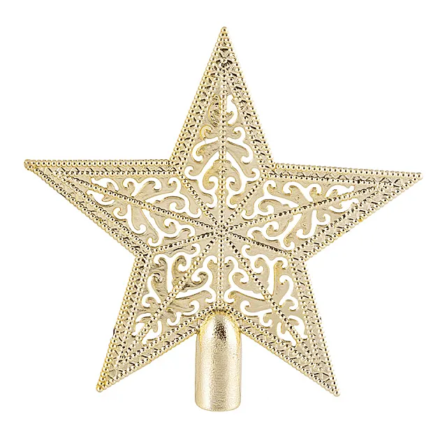 Верхушка на елку Волшебная страна Звезда ажурная золотая 15*15 см