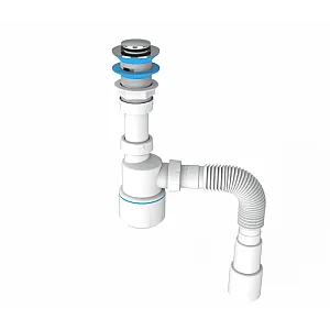 Сифон для умывальника AV Engineering AVE129747 click-clack гайка 32 мм с гибкой трубой 1 1/4
