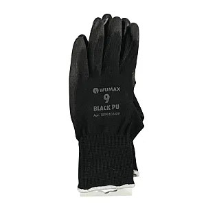 Перчатки защитные Wurth Black PU 1899402409 с полиуретановым покрытием размер 9