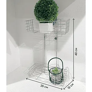 Полка для ванной Illu MUKM230518-10 2-х ярусная подвесная металл