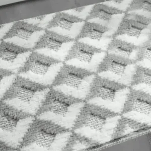 Коврик для ванной Illu xb24102136 клетка серый 48*78 мм