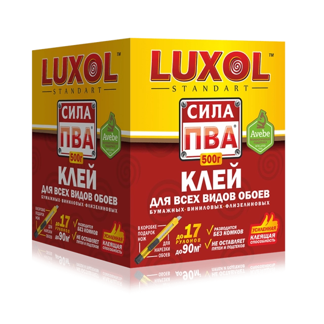 Клей обойный Luxol сила ПВА Standart 500 г Клей обойный Luxol сила ПВА Standart 500 г