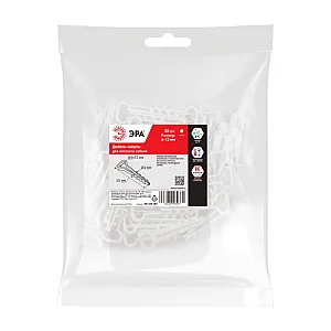 Дюбель хомут Эра NO-225-207 6-12 мм для плоского кабеля белый 50 шт