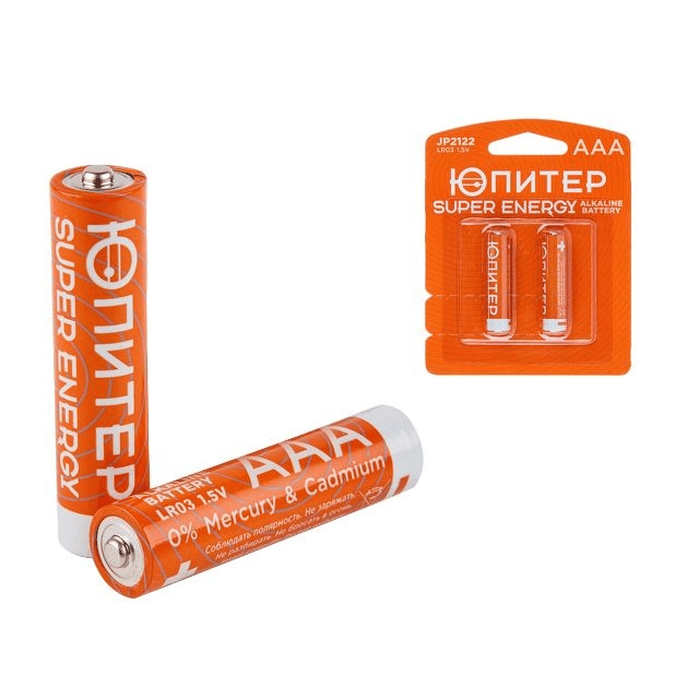 Батарейка Юпитер JP2122 AAA LR03 1.5V alkaline 2 шт Батарейка Юпитер JP2122 AAA LR03 1.5V alkaline 2 шт
