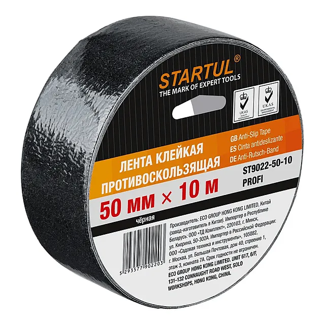 Лента противоскользящая Startul Profi ST9022-50-10 черная 50 мм*10 м