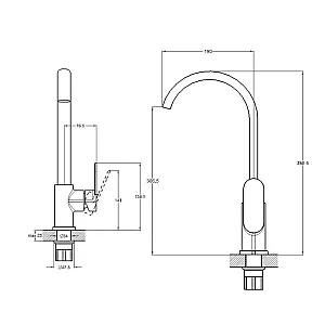 Смеситель для кухни Econoce EC0392 серия 390 D35-A