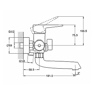 Смеситель для ванны Econoce EC0402 серия 400 D35-A