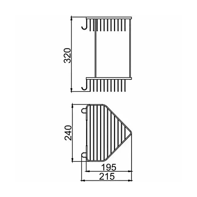 Полка угловая Frap F335-1 2-ярусная металлическая хром 240*320 мм
