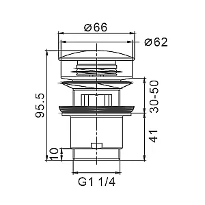 Донный клапан Frap F60 хром