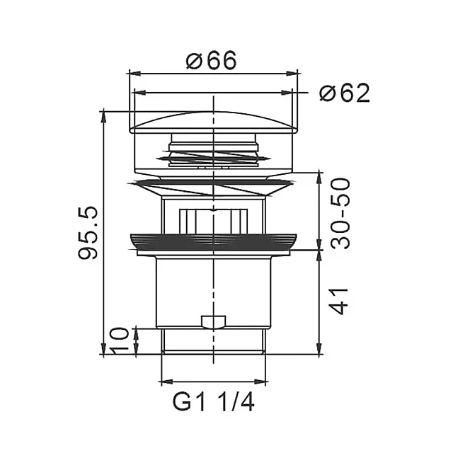 Донный клапан Frap F60 хром