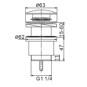 Донный клапан хром Frap F62 click/clack