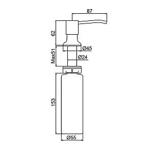 Дозатор врезной Frap F408-6 для мойки сатин 300 мл