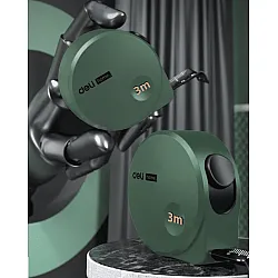 Рулетка Deli HS HT8316L 16 мм*3 м Soft Touch зеленый