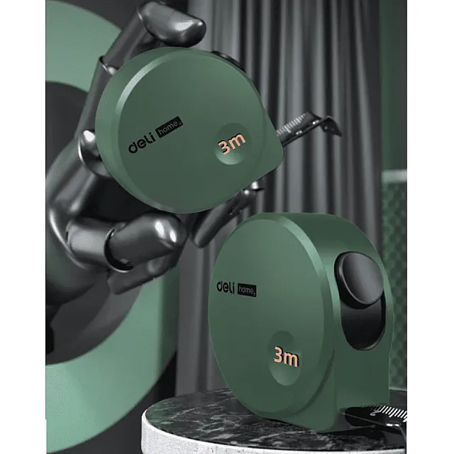 Рулетка Deli HS HT8316L 16 мм*3 м Soft Touch зеленый
