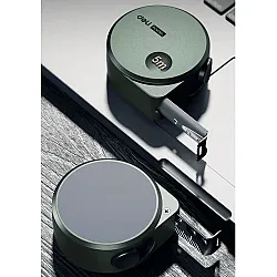 Рулетка Deli HS HT8519L 19 мм*5 м Soft Touch зеленый