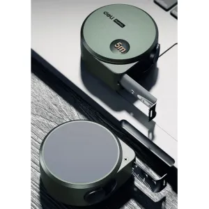 Рулетка Deli HS HT8519L Soft Touch зеленый 19 мм*5 м