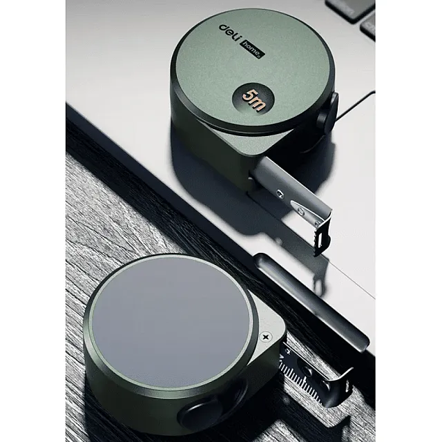 Рулетка Deli HS HT8519L 19 мм*5 м Soft Touch зеленый