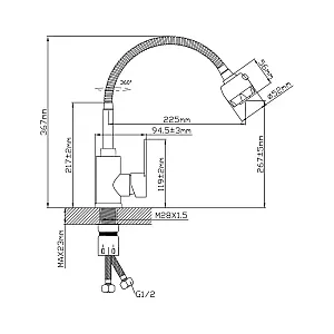 Смеситель для кухни AV Engineering AVZAR4-A304-802 серия SUS 304 D35