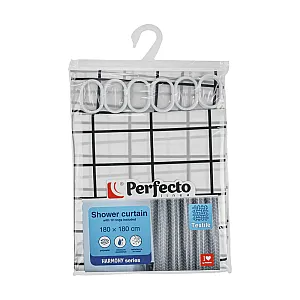 Шторка для ванной Perfecto Linea Harmony 36-118203 180*180 см клетка