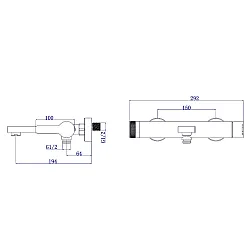 Смеситель для ванны AV Engineering AVBON3-BW0 серия BON D35