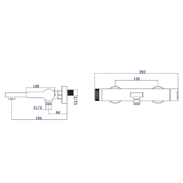 Смеситель для ванны AV Engineering AVBON3-BW0 серия BON D35