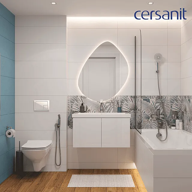 Кнопка Cersanit Corner 64077 для инсталяции белая