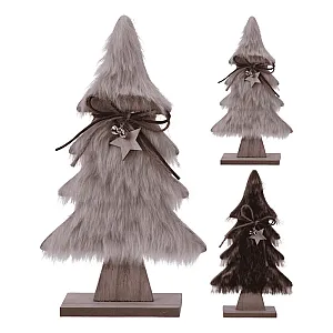 Сувенир новогодний Koopman DH8041400 Ель из меха 15.5*5*28 см