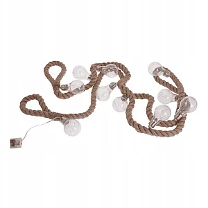 Гирлянда веревочная декоративная с 10 лампочками