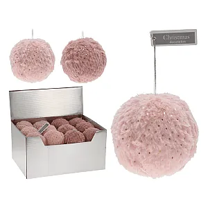 Шар елочный Koopman Cozy розовый 8 см