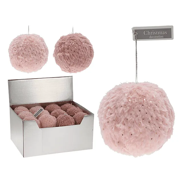 Шар елочный Koopman Cozy розовый 8 см