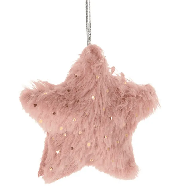 Украшение елочное Koopman CAA124080 Cozy Star розовый