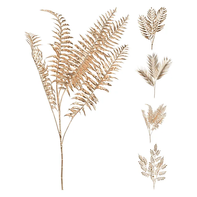 Украшение Koopman AAE324040 Ветка с листьями золотая 75 см