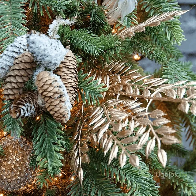 Украшение Koopman AAE324040 Ветка с листьями золотая 75 см