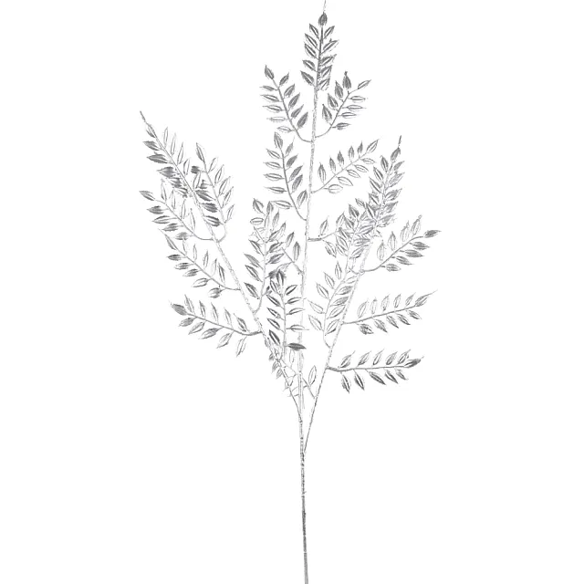 Украшение Koopman AAE324050 Ветка с листьями серебро 75 см