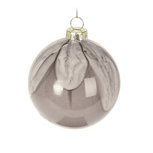 Шар елочный Feathers ABT620420 стеклянный серый 8 см