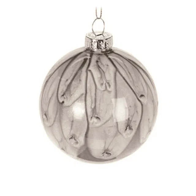 Шар елочный Feathers ABT620420 стеклянный серый 8 см